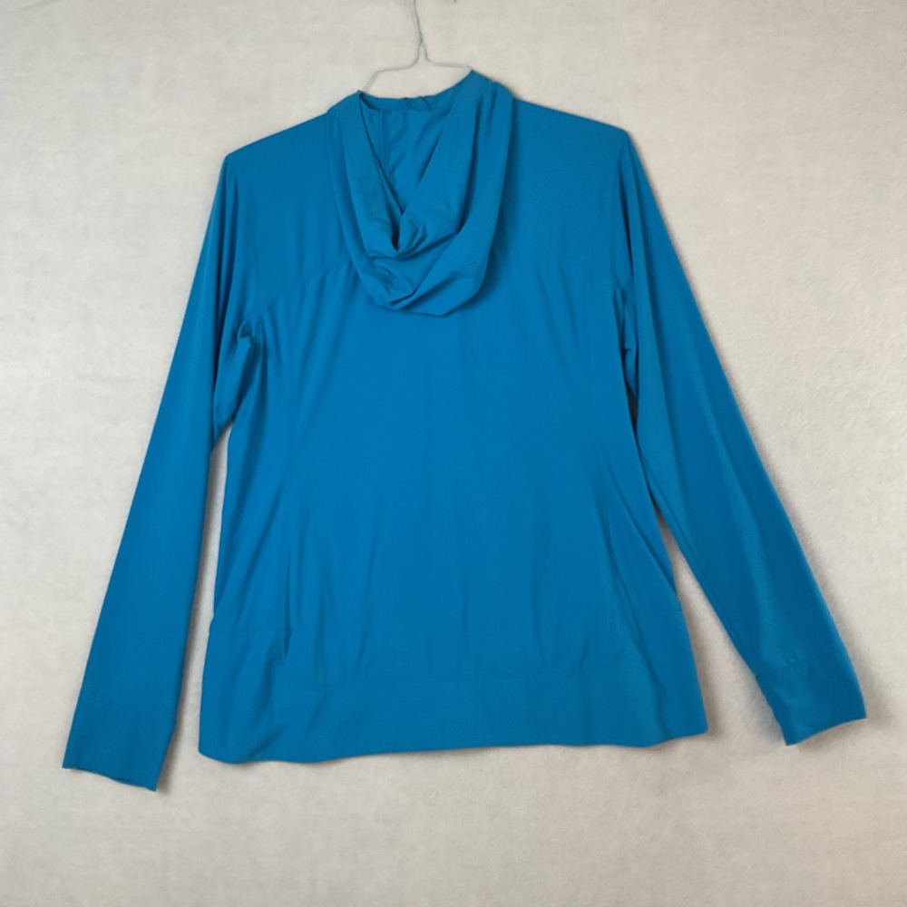 Duluth Trading Co Womens Blue Full Zip Hooded Performance Jacket Size Medium